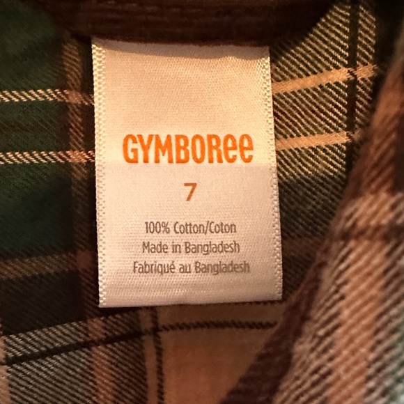 Gymboree Green and White Plaid Boy’s Shirt - Picture 2 of 4